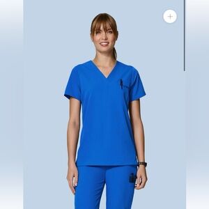 Women's Royal Blue V-Neck Top and jogger bottoms